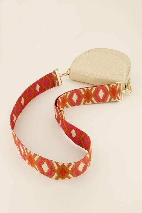 Multikleur bag strap met aztec print