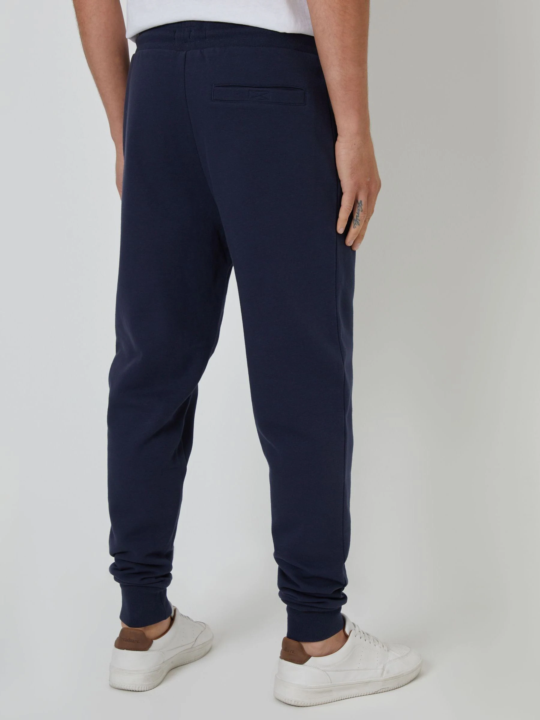 Marineblauw - Threadbare - Katoenen Blend joggingbroek