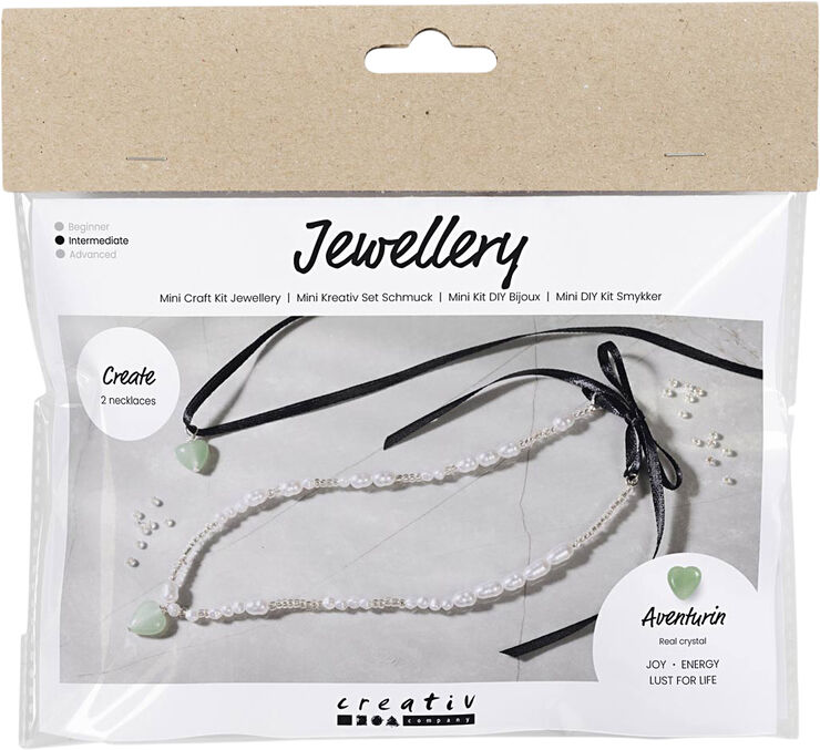 Creativ Company Mini DIY Kit Smykker, Aventurin hjerte