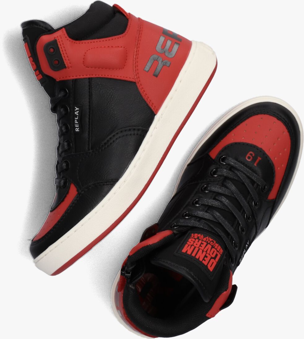 REPLAY zwarte replay hoge sneaker cobra