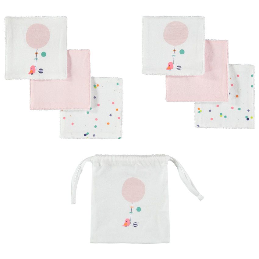 Set de 6 lingettes lavables - Rose