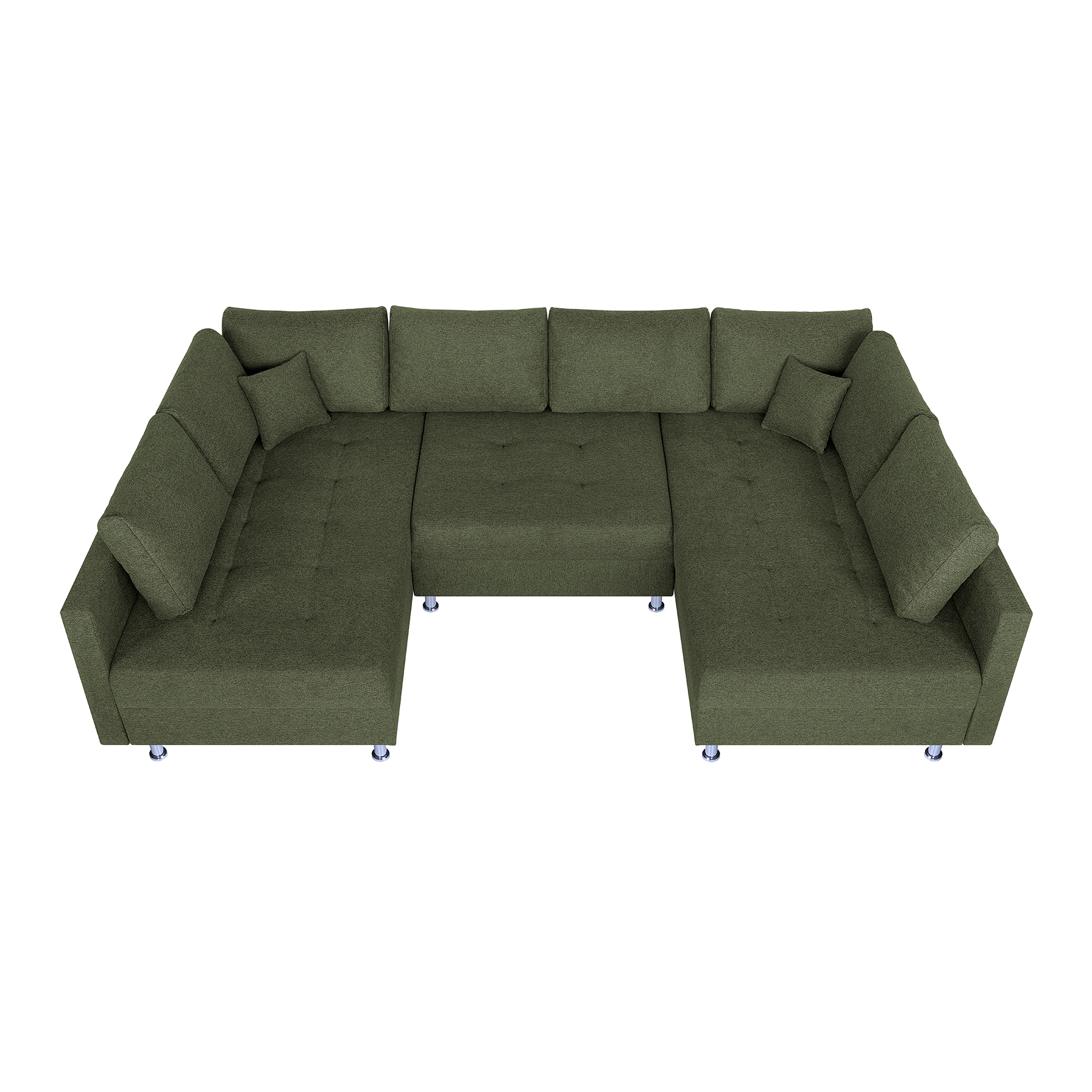 Wohnlandschaft - olive - Strukturgewebe - Federkern