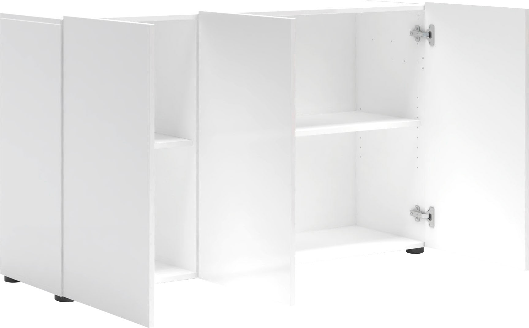 INOSIGN Sideboard »MISTER, Sideboard,Kommode, Anrichte, Kredenz, mit 4 geräumigen Fächern« Kommode, komplett Hochglanz lackiert, Breite 135cm