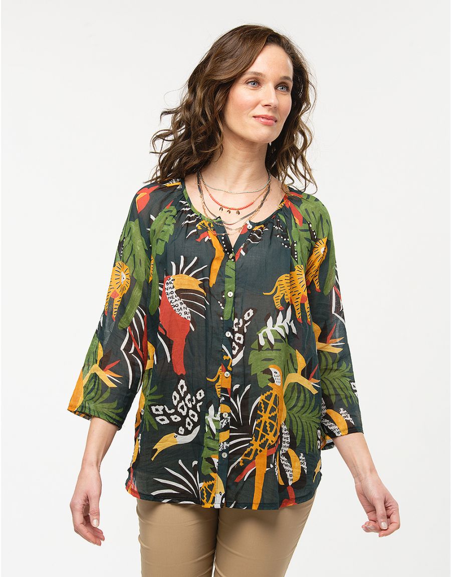 Blouse vert jungle