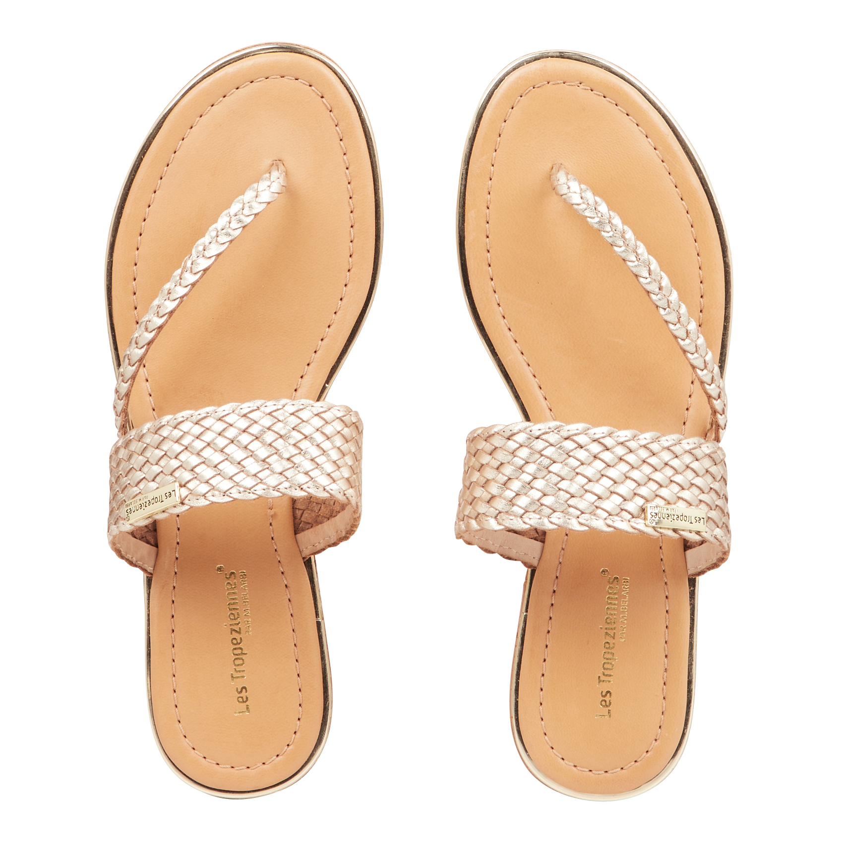 HONIT - Mules plates en cuir| Doré