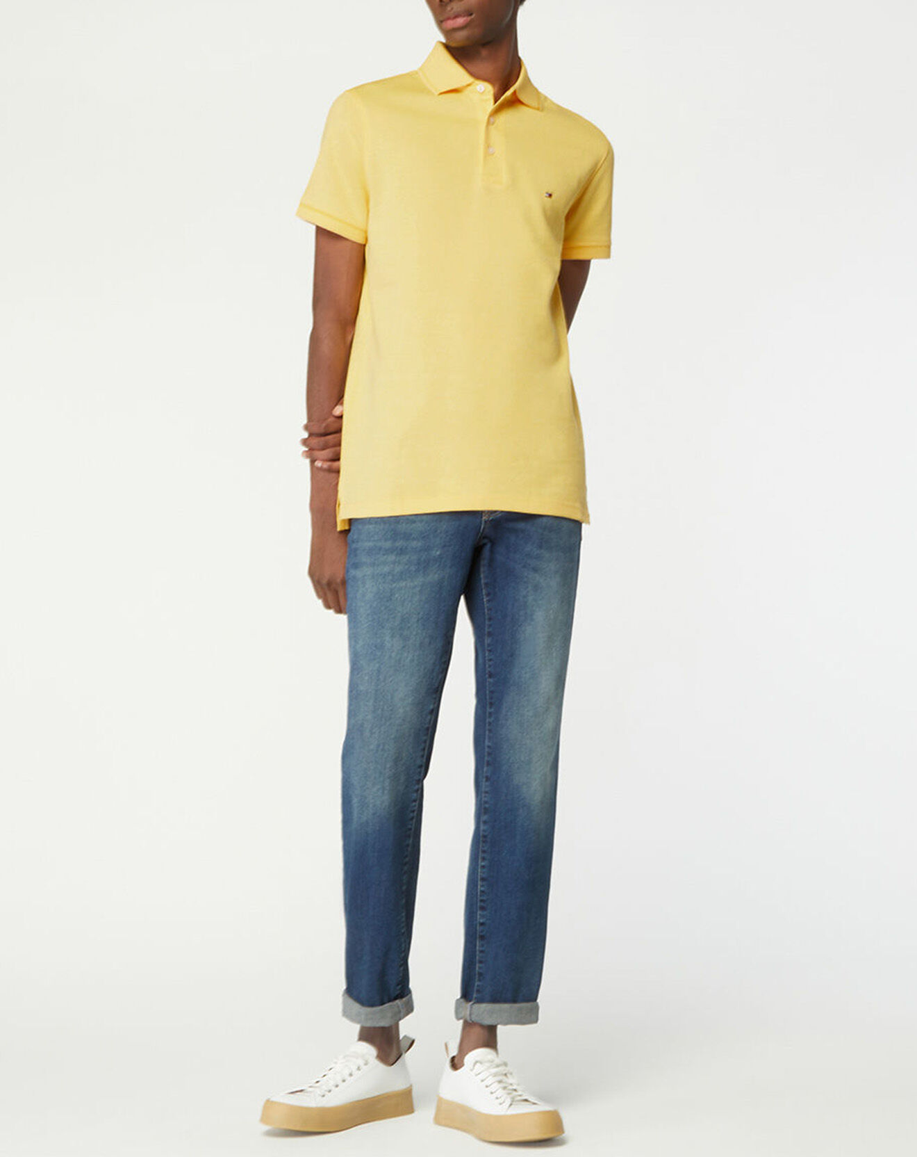 Tommy Hilfiger Polo slim Tipped jaune