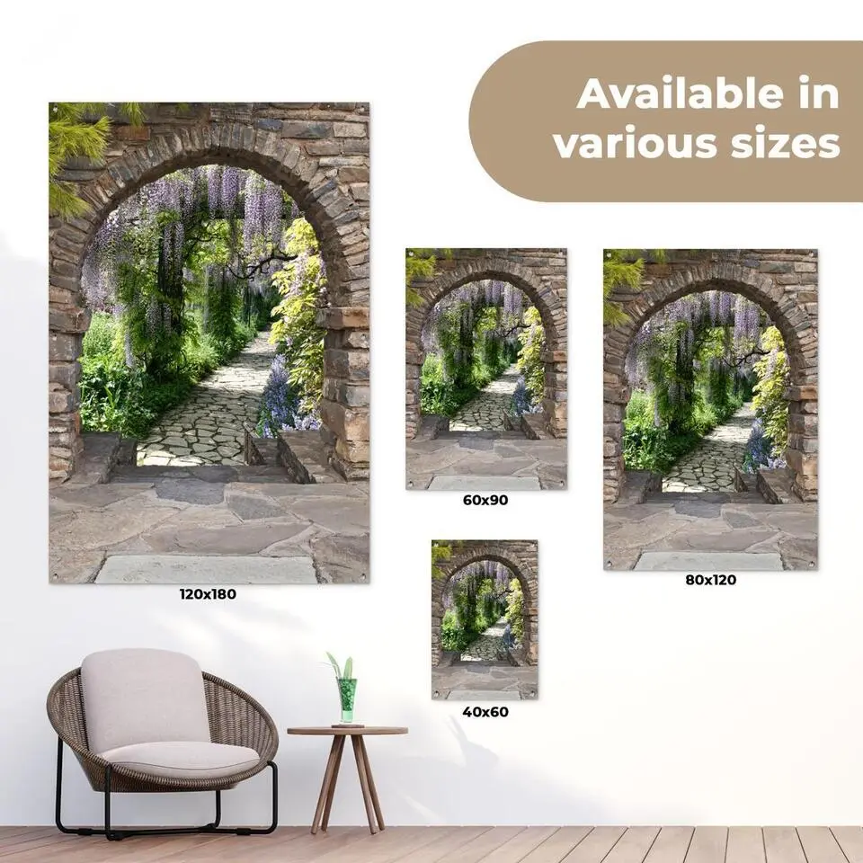 MuchoWow Tuinposter 80x120cm Bos Doorkijk Stenen Pad
