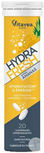 Vitavea HydraFresh Hydratation & Energie Saveur Ananas 20 Comprimés Effervescents