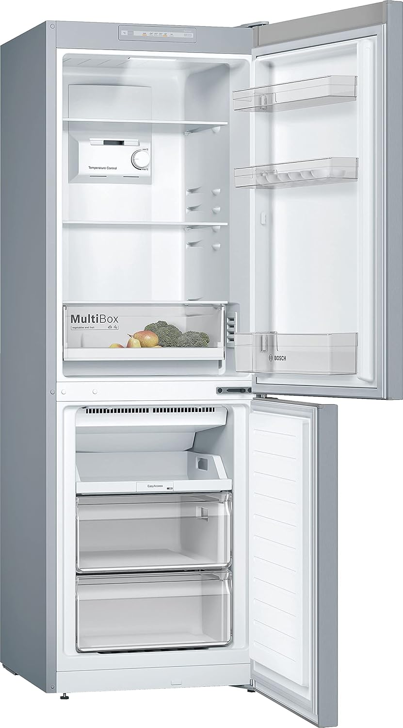 Bosch KGN33NLEB Serie 2 Kühl-Gefrier-Kombination, 176 x 60 cm, 192 L Kühlen & 87 L Gefrieren, NoFrost nie wieder abtauen, LED-Beleuchtung gleichmäßige Ausleuchtung