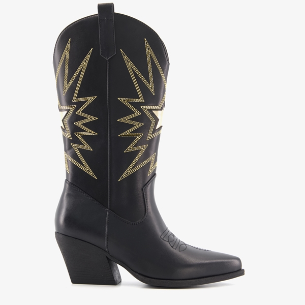 Blue Box dames western laarzen zwart goud