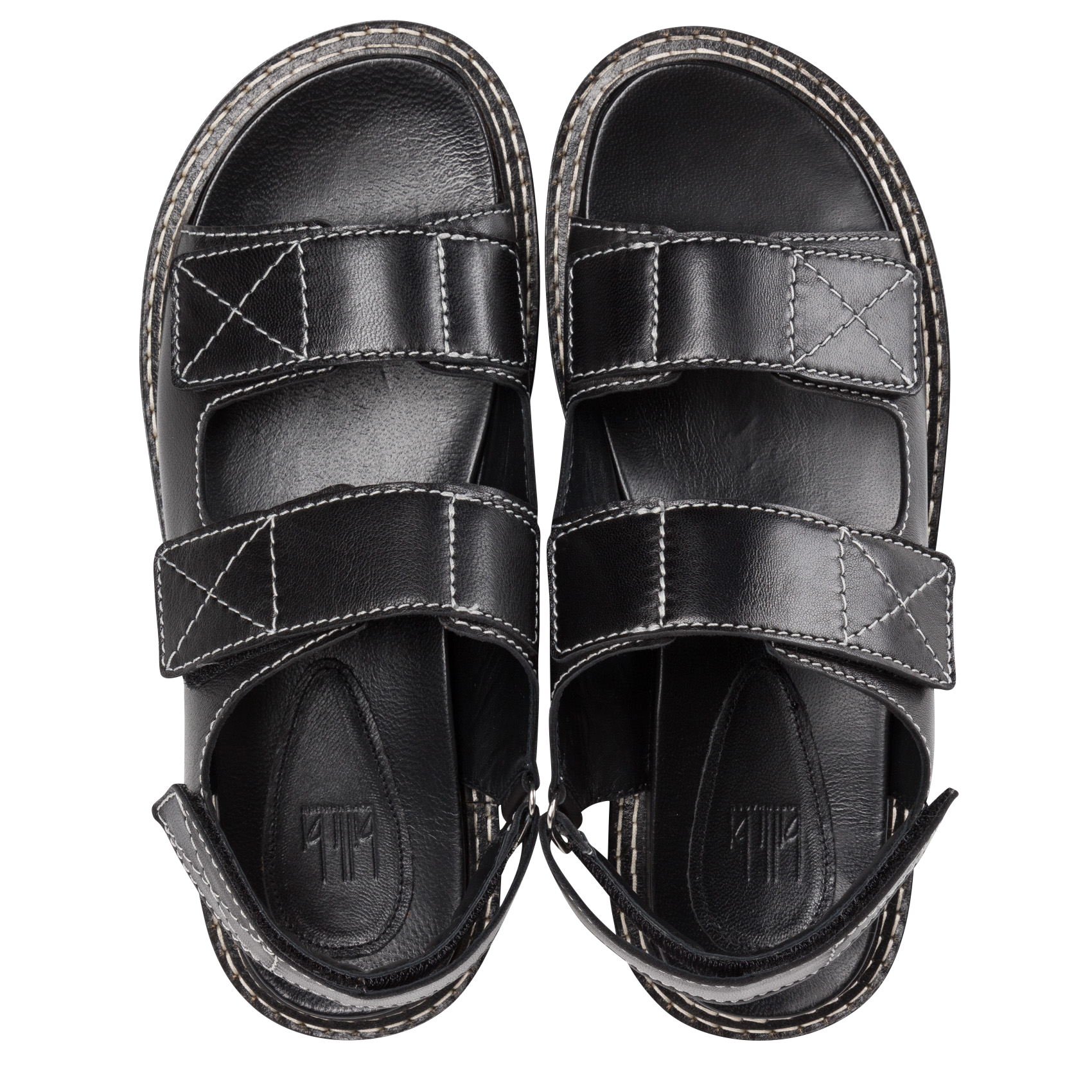 Sandales en cuir| Noir