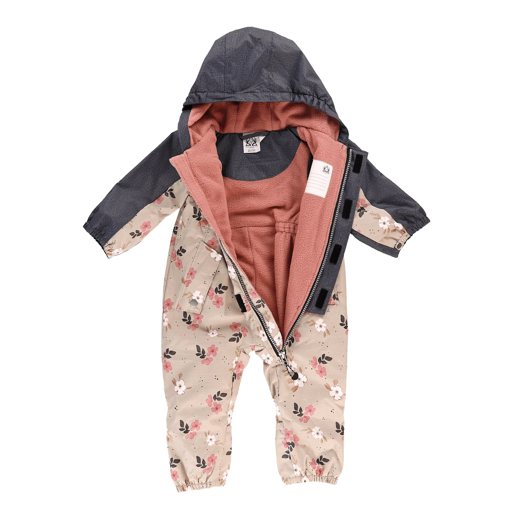 Deer Mountain Ensemble Extérieur Une Pièce Fleurs 6-24mois