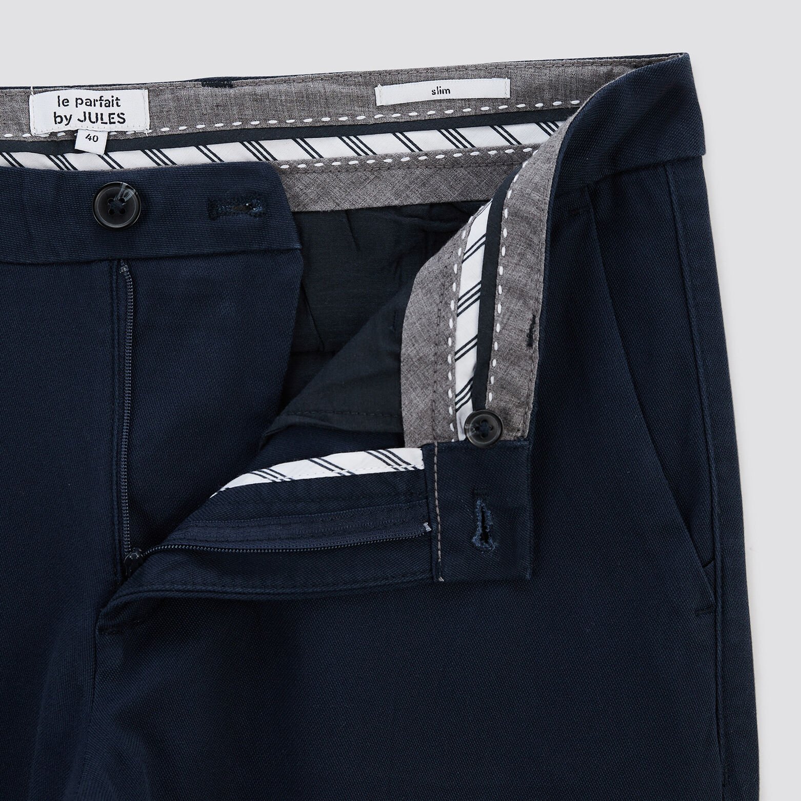 Pantalon chino slim urbain 'le parfait by JULES' Bleu foncé
