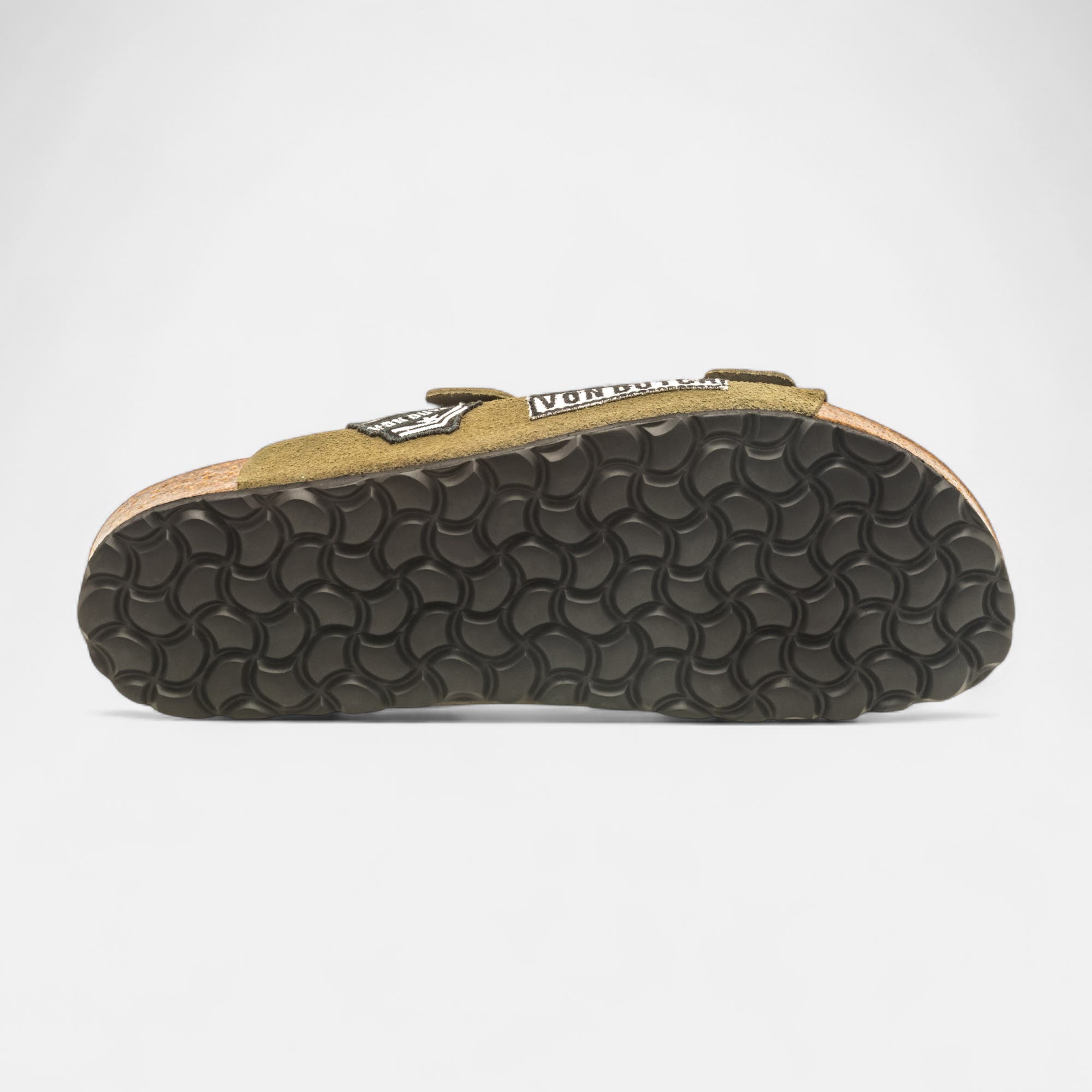 Mules semelle liège Homme en cuir kaki