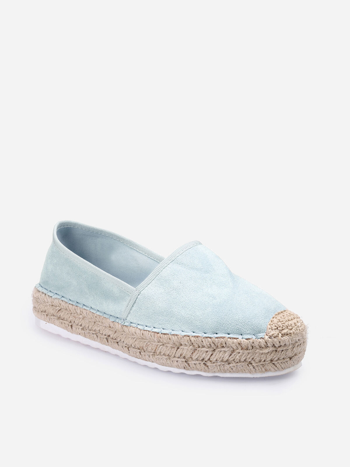 Espadrilles suédine à plateforme- Bleu clair