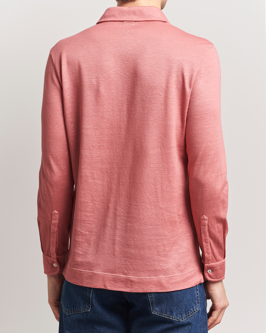 Massimo Alba Raya Long Sleeve Polo Coral