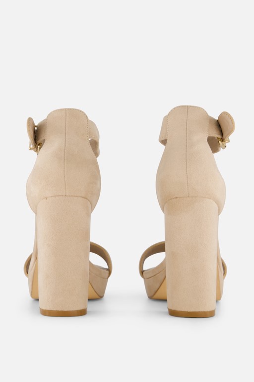 Ann Rocks Sandalen met hak beige Textiel
