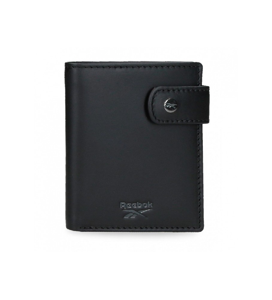 Carteira vertical Reebok Switch com fecho de clique, preta