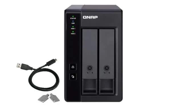 QNAP TR-002 - Harddisk-array - 2 bays (SATA-600) - USB 3.1 Gen 2 (ekstern)