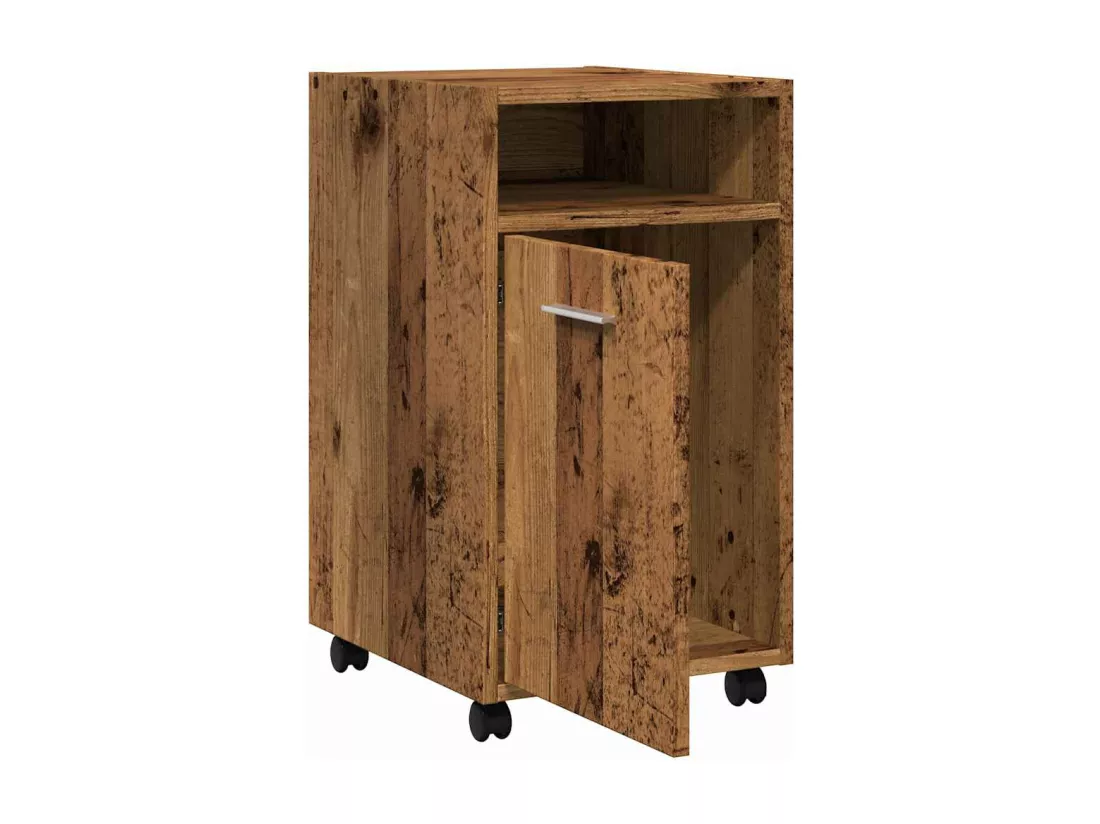 Armoire avec roues vieux bois 33x38x60 cm bois d'ingénierie