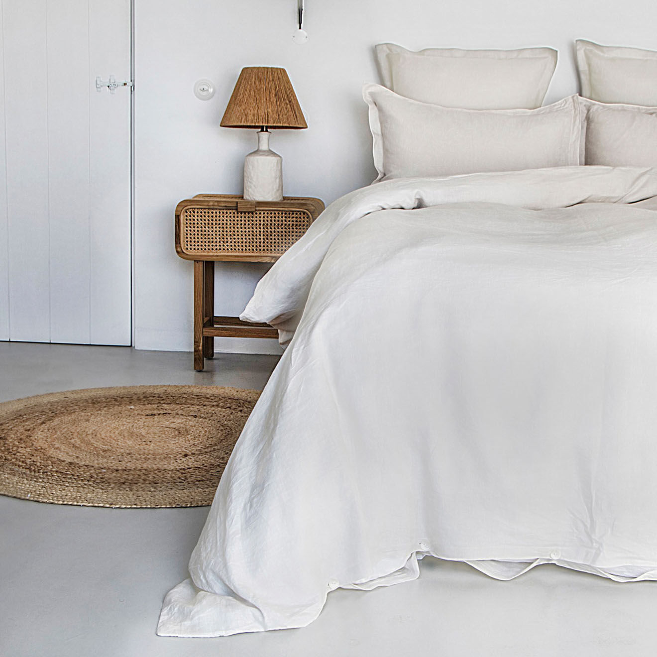 Febronie Drap housse 100% Lin Hortense craie