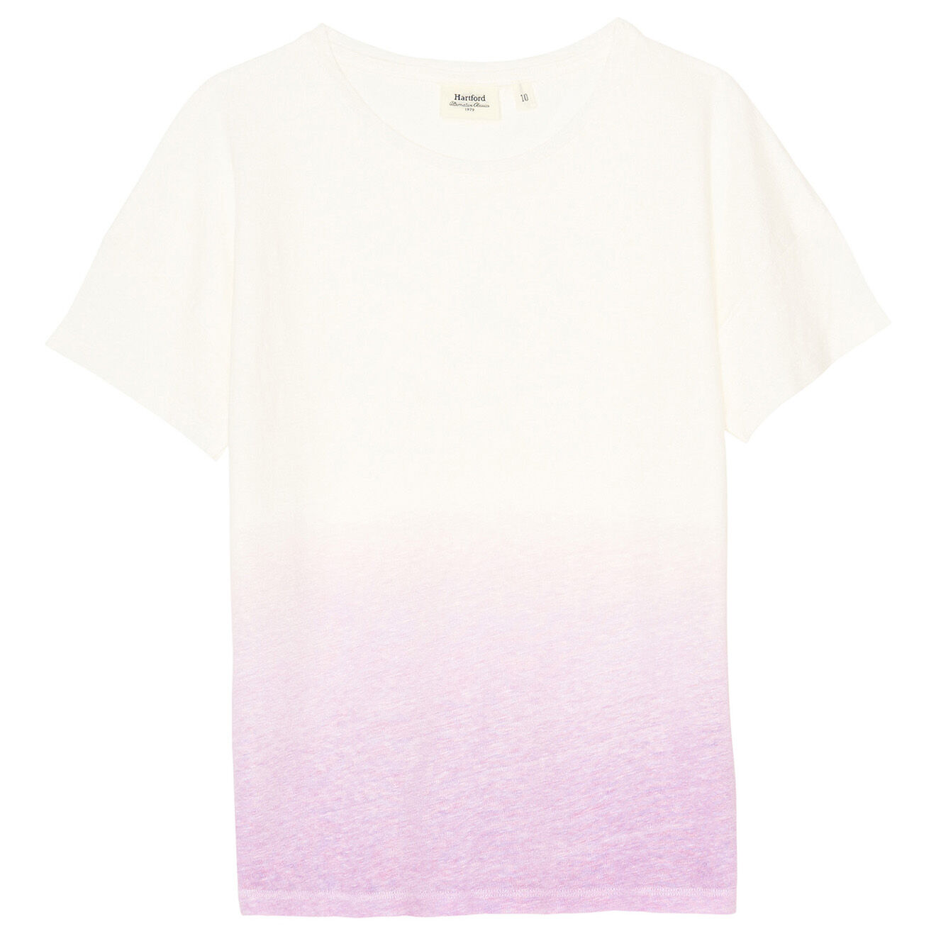 Hartford T-Shirt 100% Lin tie & dye Tenori blanc/parme