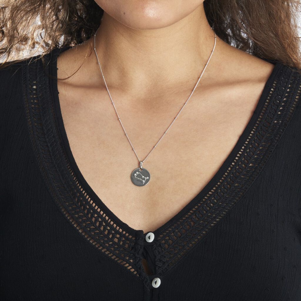 Collier Astr Argent Oxydes De Zirconium