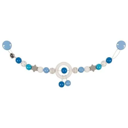 Heimess Kinderwagenkette blau, grau, weiß mit Clips
