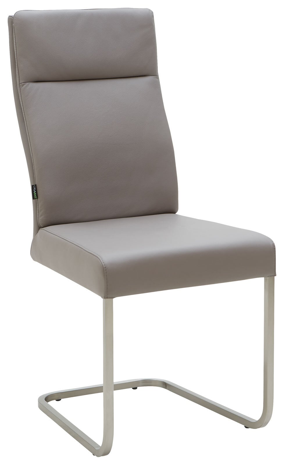 CASAVANTI Esszimmerstuhl LONDON I 2er Set Leder grau/Edelstahl