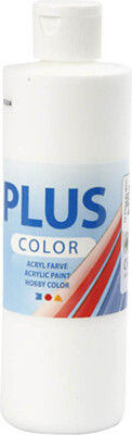 Plus Color Hobbymaling - Akrylfarve - Hvid - 250 ML