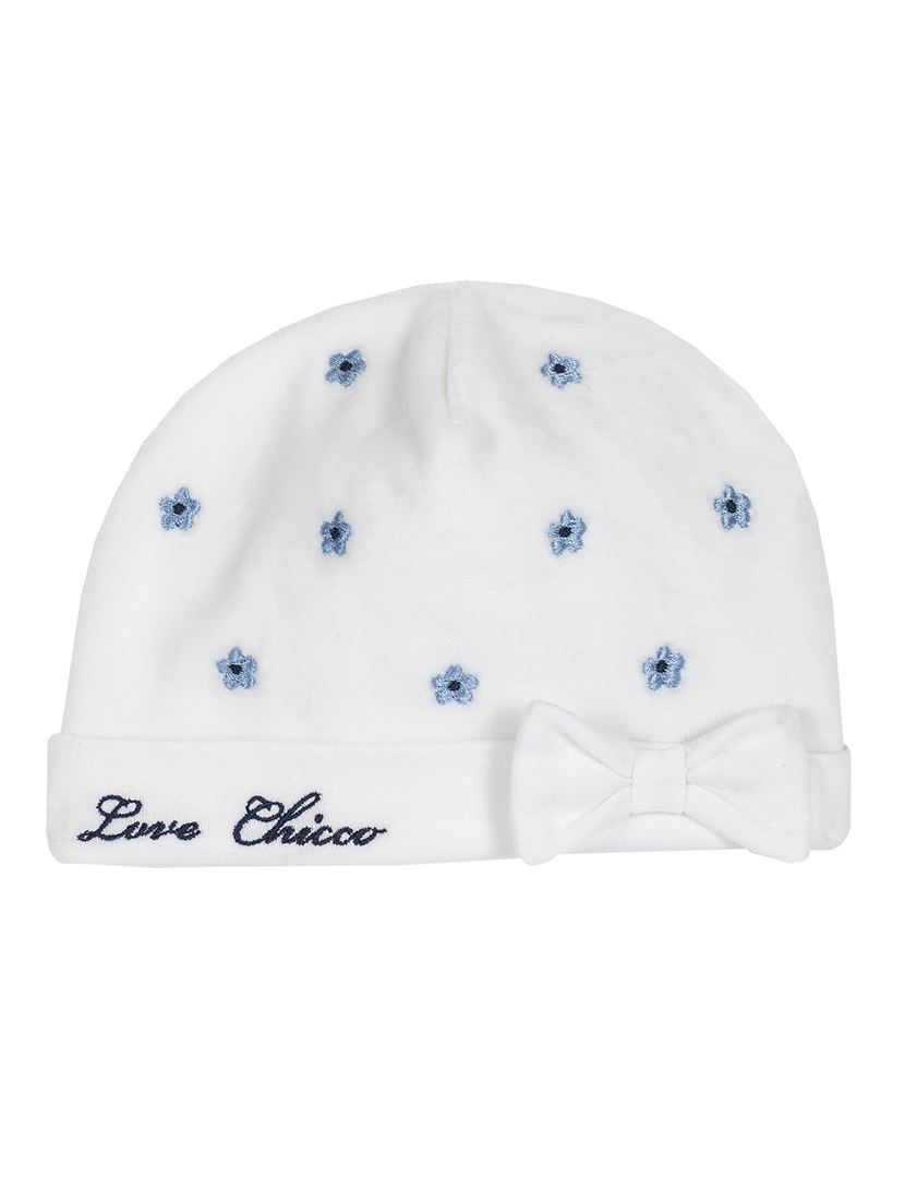 White and Blue Baby Hat