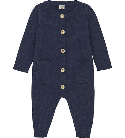 CeLaVi Strampler - Wolle - Strick - Marineblau Academy Melange