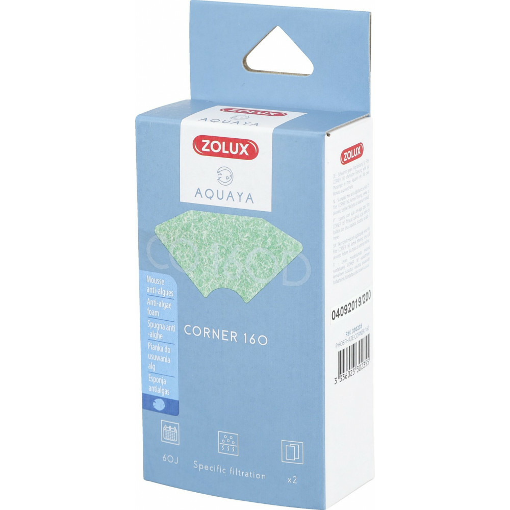 Filtre pour pompe corner 160, filtre co 160 d mousse anti-algues x 2. Pour