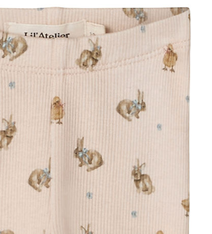 Lil' Atelier Leggings - Rib - NbfLavo - AOP - Morganit