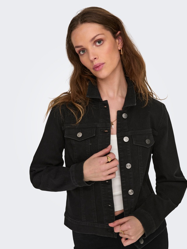ONLY Jeansjacke »ONLWONDER – Jeansjacke in kurzer Form mit  Stretch« figurbetont, casual, Denim, Baumwollmischung, Brusttaschen