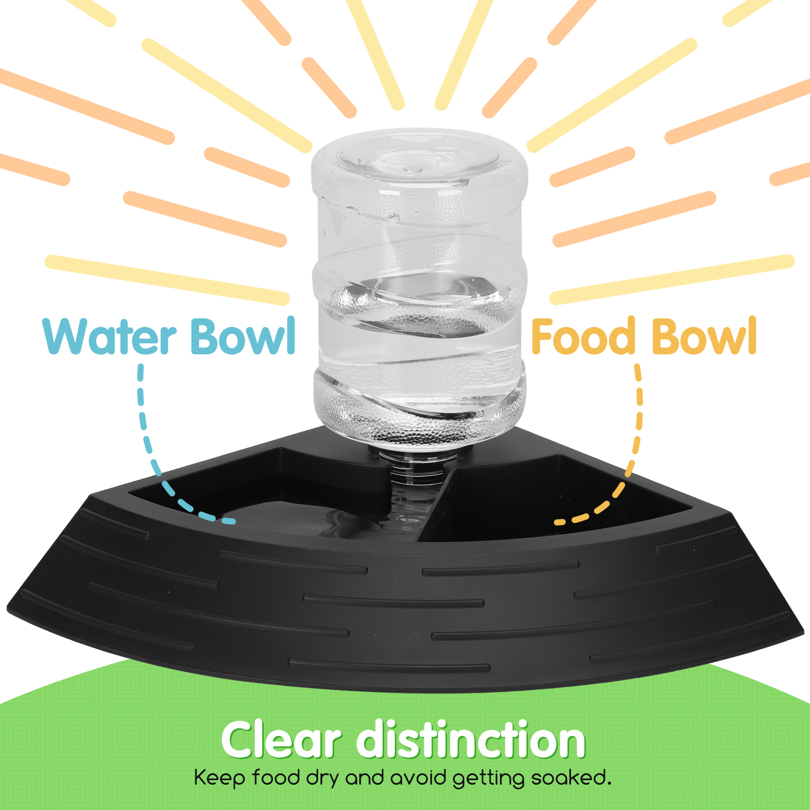 Nobleza - Alimentador automático para répteis, comedouro e bebedouro para répteis, bandeja de água para répteis, dispensador de água para tartarugas com garrafa, tamanho G
