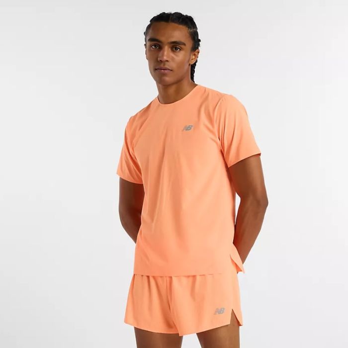 New Balance Herre T-shirts Race Day Ultra Light SS Tee Orange