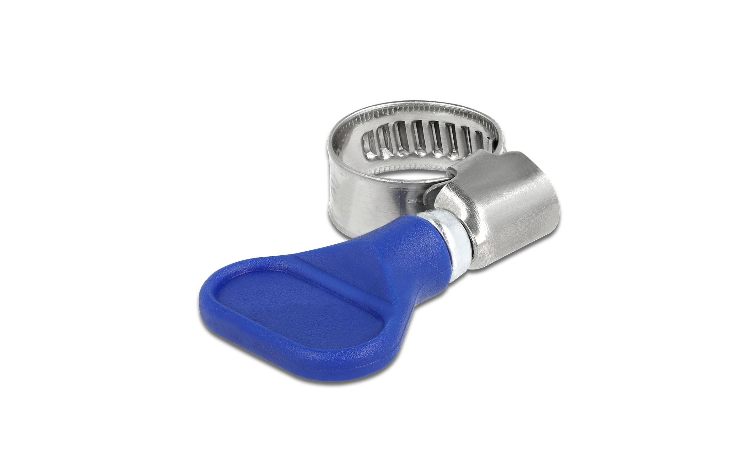 Schlauchschellen-Set Edelstahl 400 SS 10-16 mm, Blau 5 StückSchlauchschelle Edelstahl 400 SS mit Flügelmutter 10 - 16 mm 5 Stück blau