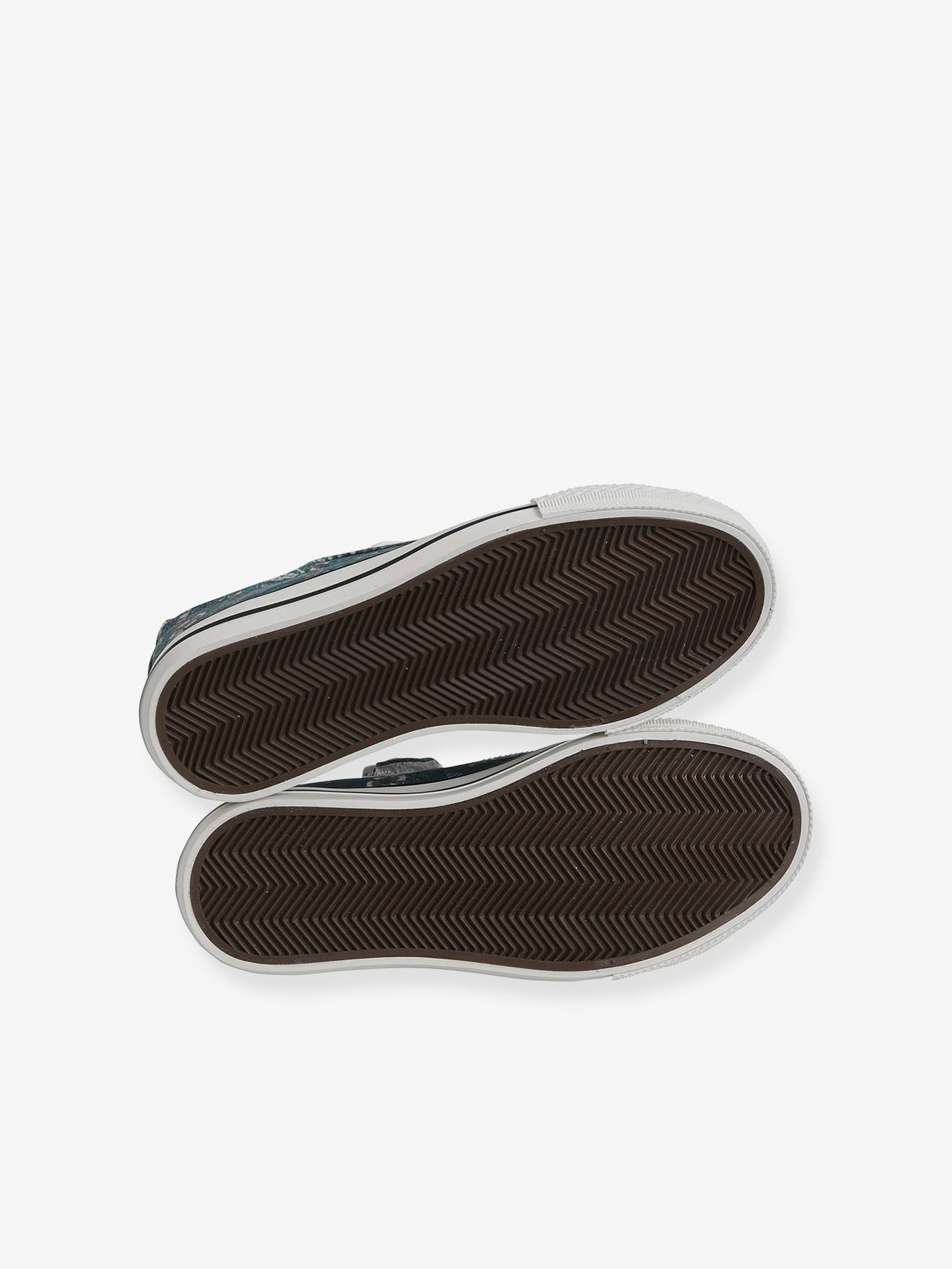 Tênis de lona estilo fantasia para meninas, estampa verde escura