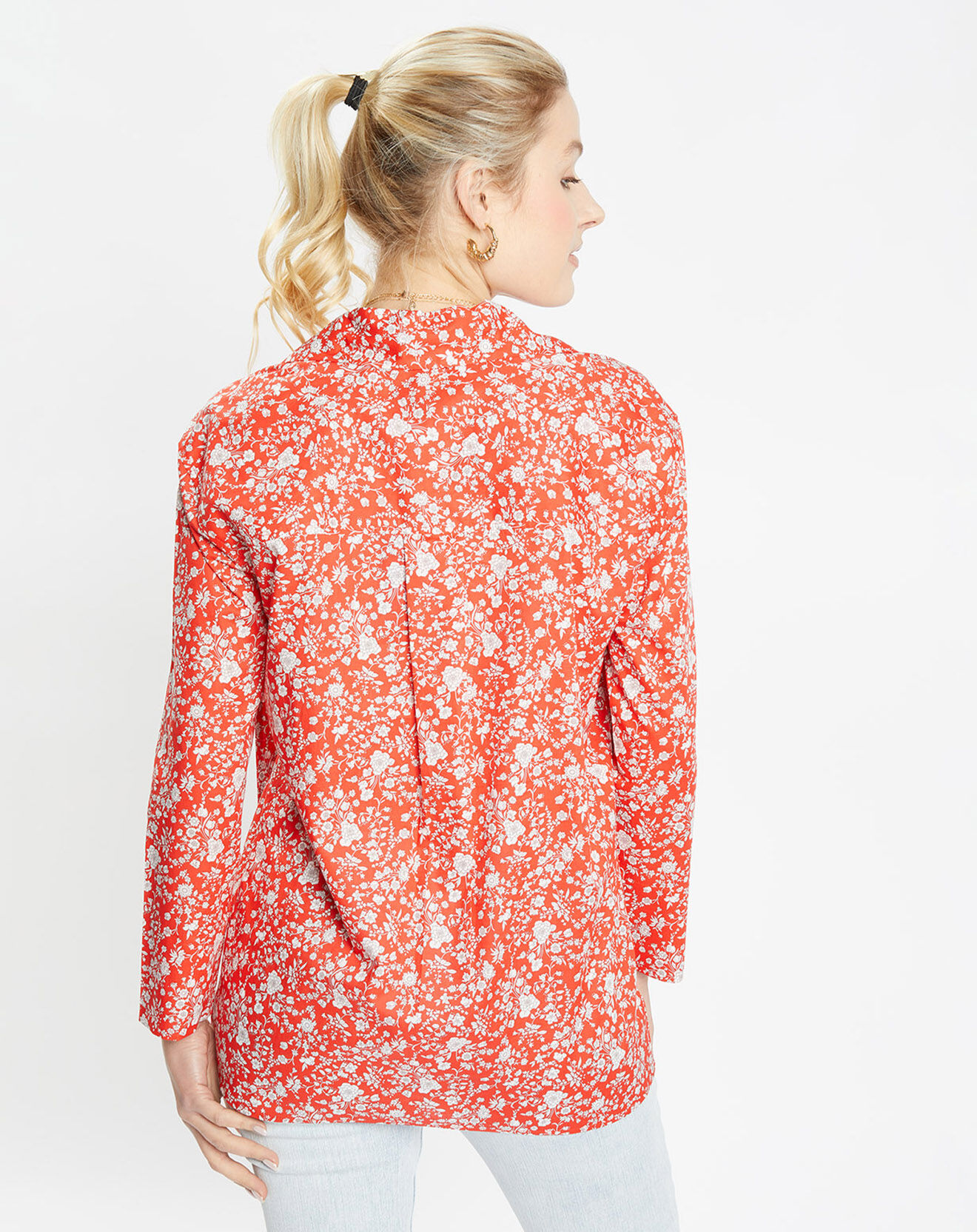 Jodhpur Chemise droite Pegy à fleurs rouge