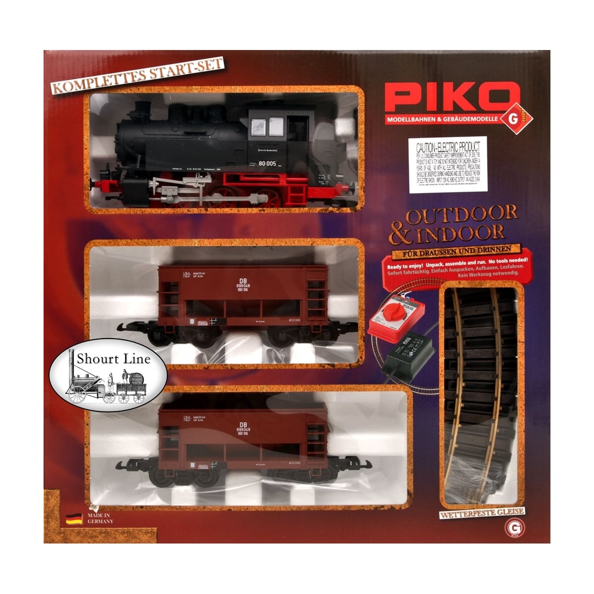 PIKO Tog G-startsett - BR80 m. godsvogner