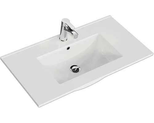 Pelipal Napoli badkamermeubelset, BxHxD 92 x 200 x 46,5 cm, frontkleur eiken ribbeck met keramische wastafel wit, SET-150-043