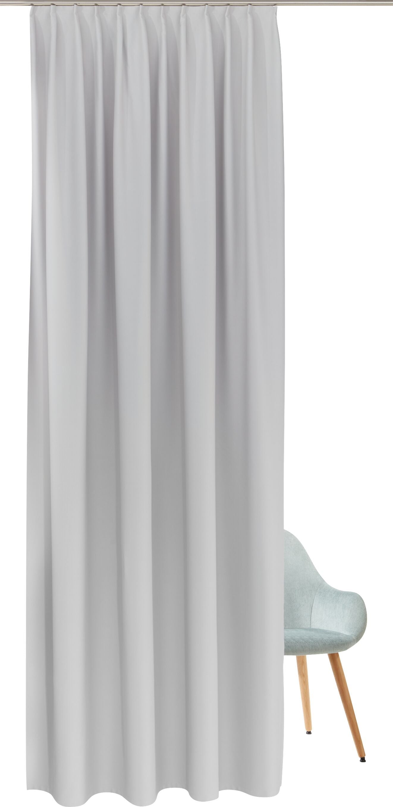 ALONSO Fertigvorhang lichtdicht mit Gleiter - Hellgrau / B: 140.0 cm x H: 270.0 cm