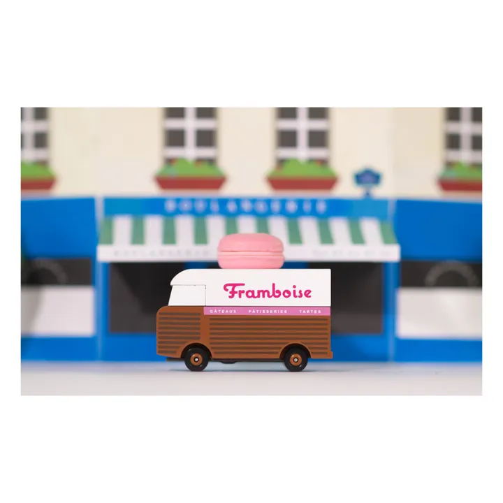 Candylab Voiture Macaron framboise en bois