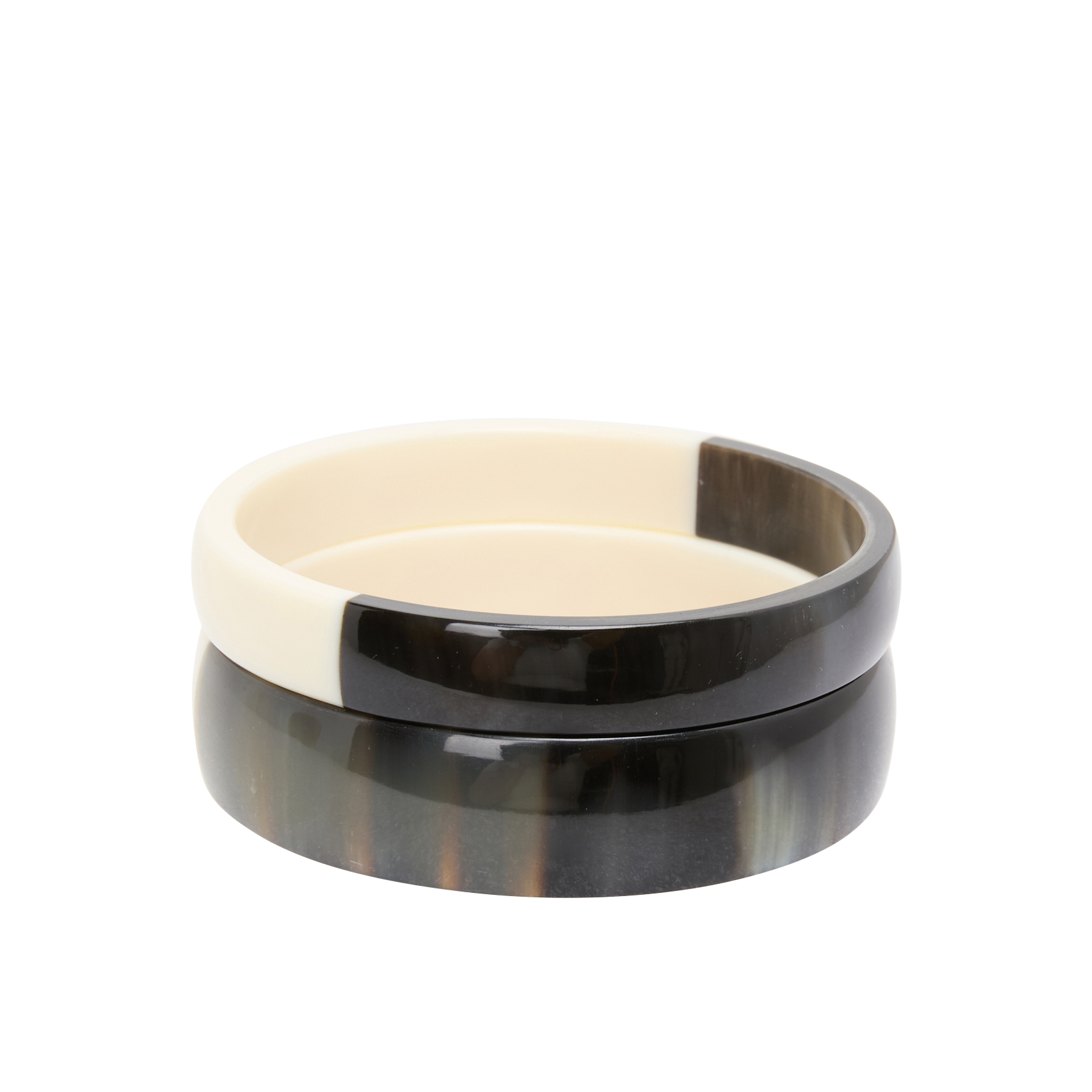 MAYSON - Set de deux joncs arrondis bi-matière | Blanc