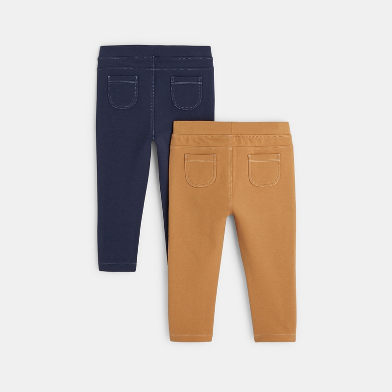 Jegging uni (lot de 2) marron bébé fille