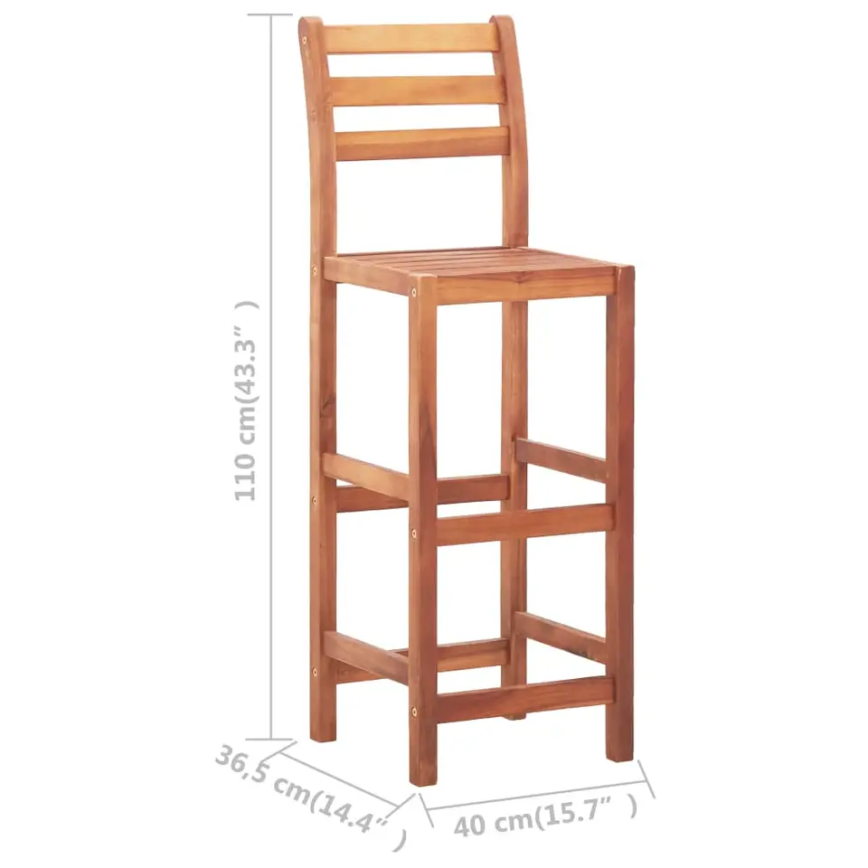 vidaXL - Barkruk - Bruin - Hout - 2 stuks