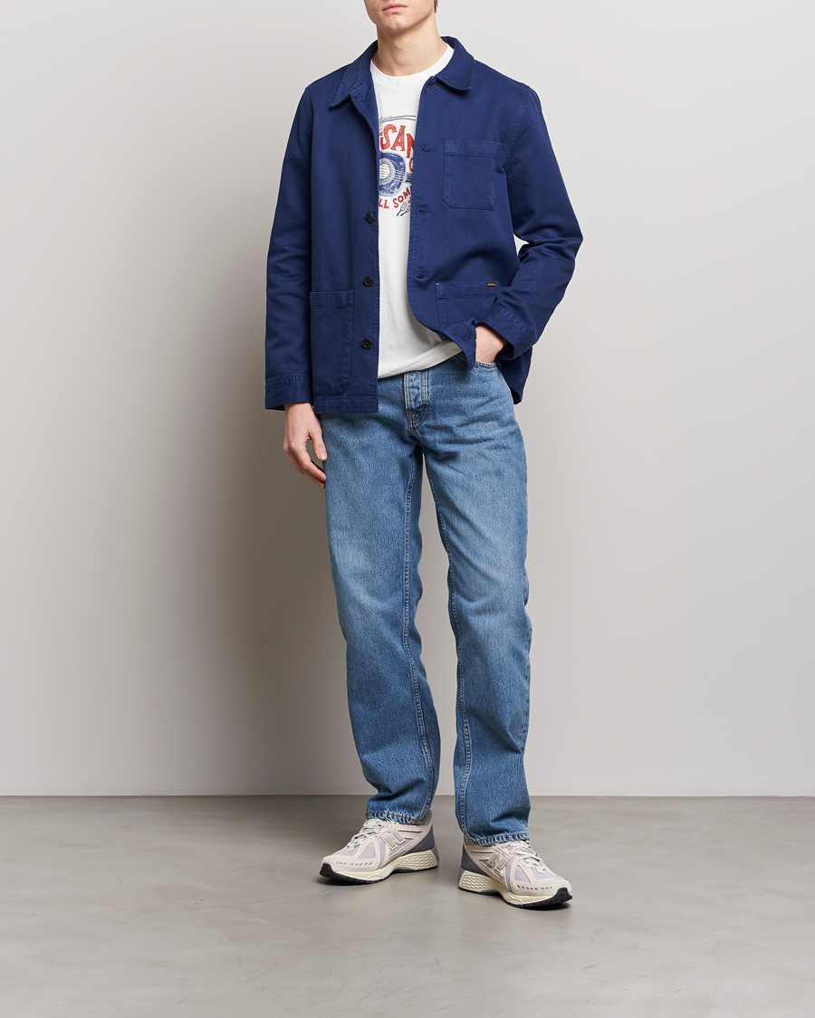 Nudie Jeans Barney Worker Overshirt Mid Blue