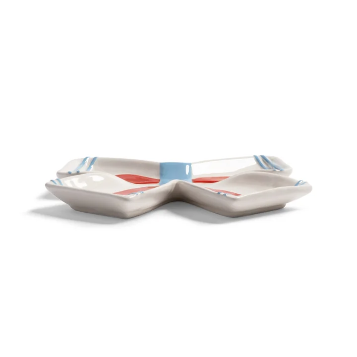 &klevering - Ribbon Dekoschale, 22 x 22 cm, blau / grün