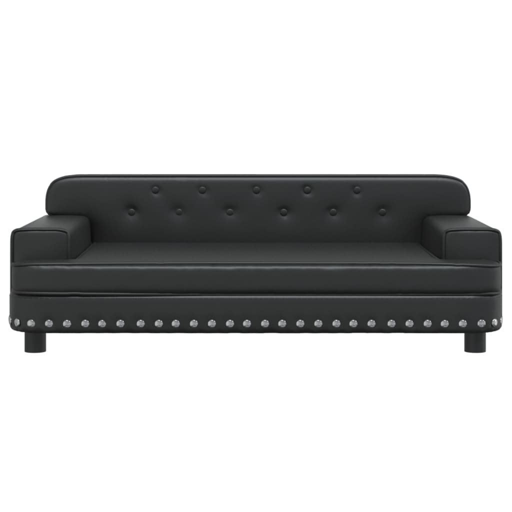 Cama para cães em couro sintético preto vidaXL, 70x45x30 cm
